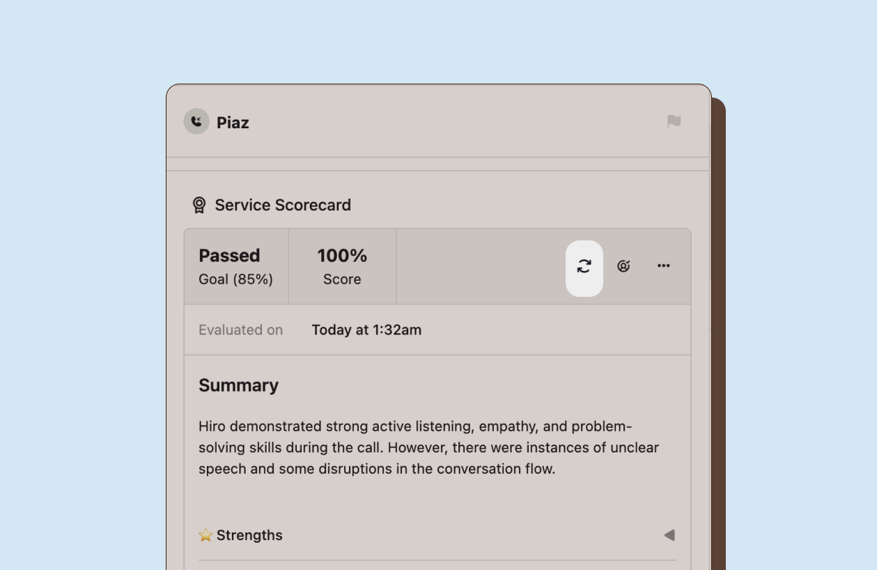 Re-evaluate button in the evaluation panel
