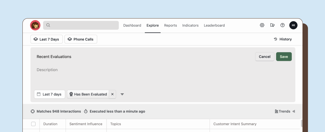 Saved views interface showing configured filters and columns